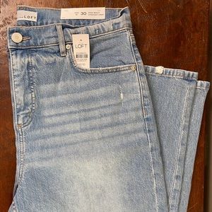 High waist straight crop jeans